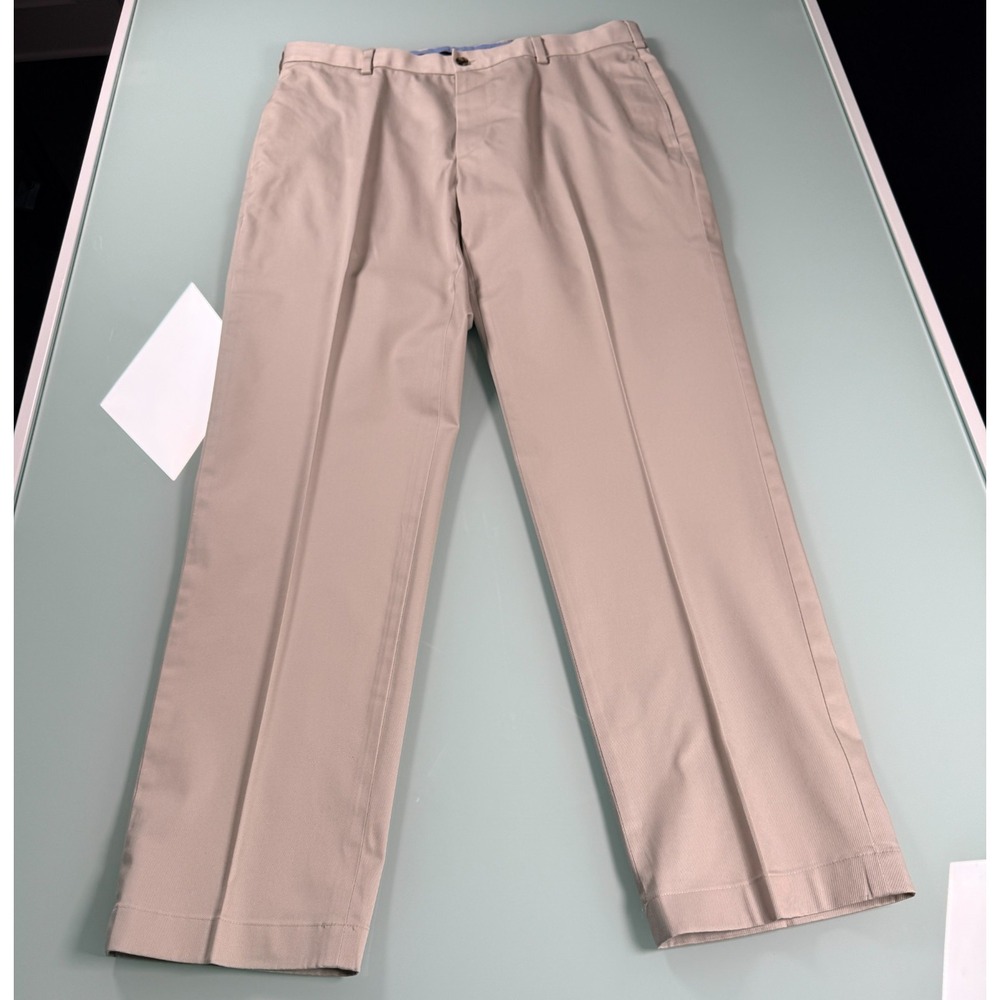 Brooks Brothers Clark Chino Pants Men's 37x32 Khaki Flat Front Preppy